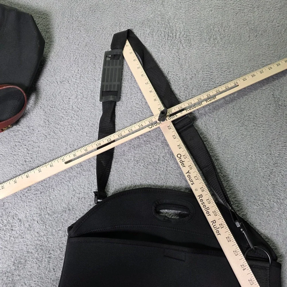 Boeing Lunch or Laptop Messenger Bag Black Neoprene Logo Adjustable Strap